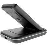 CANYON WS-304 3-in-1 Qi salokāma bezvadu uzlādes stacija, 15W, melna