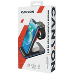 CANYON WS-304 3-in-1 Qi salokāma bezvadu uzlādes stacija, 15W, melna
