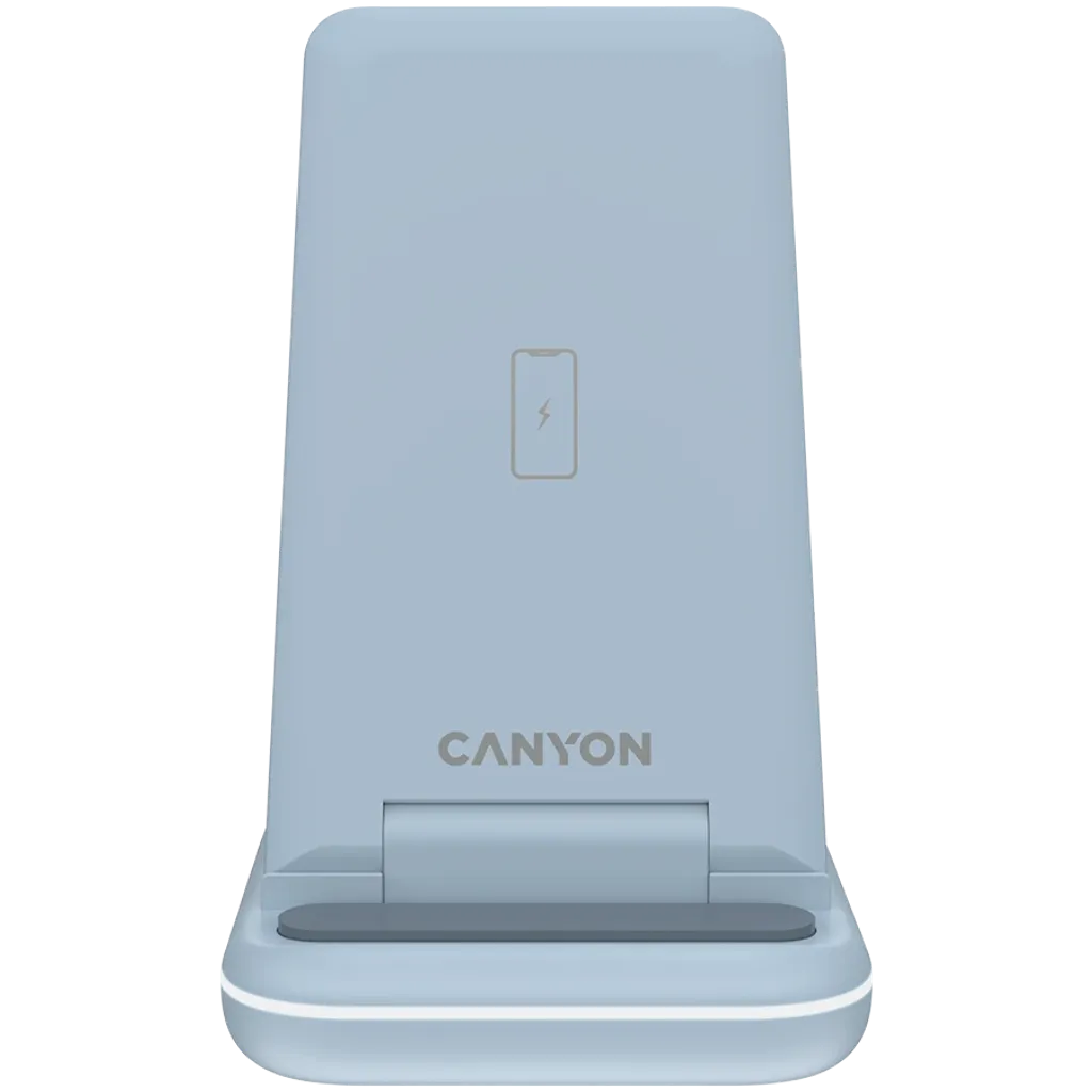 CANYON WS-304 3-in-1 Qi salokāma bezvadu uzlādes stacija, 15W, zila