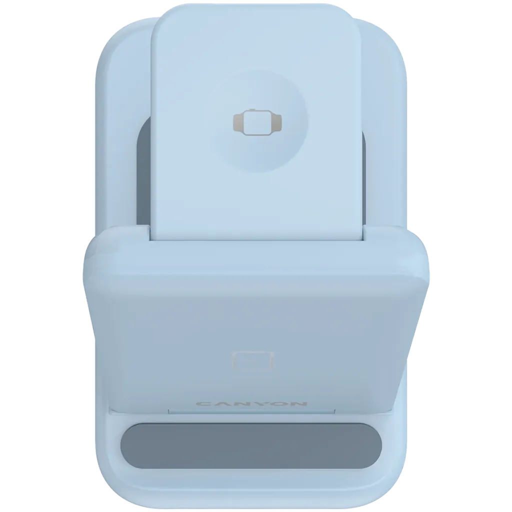 CANYON WS-304 3-in-1 Qi salokāma bezvadu uzlādes stacija, 15W, zila