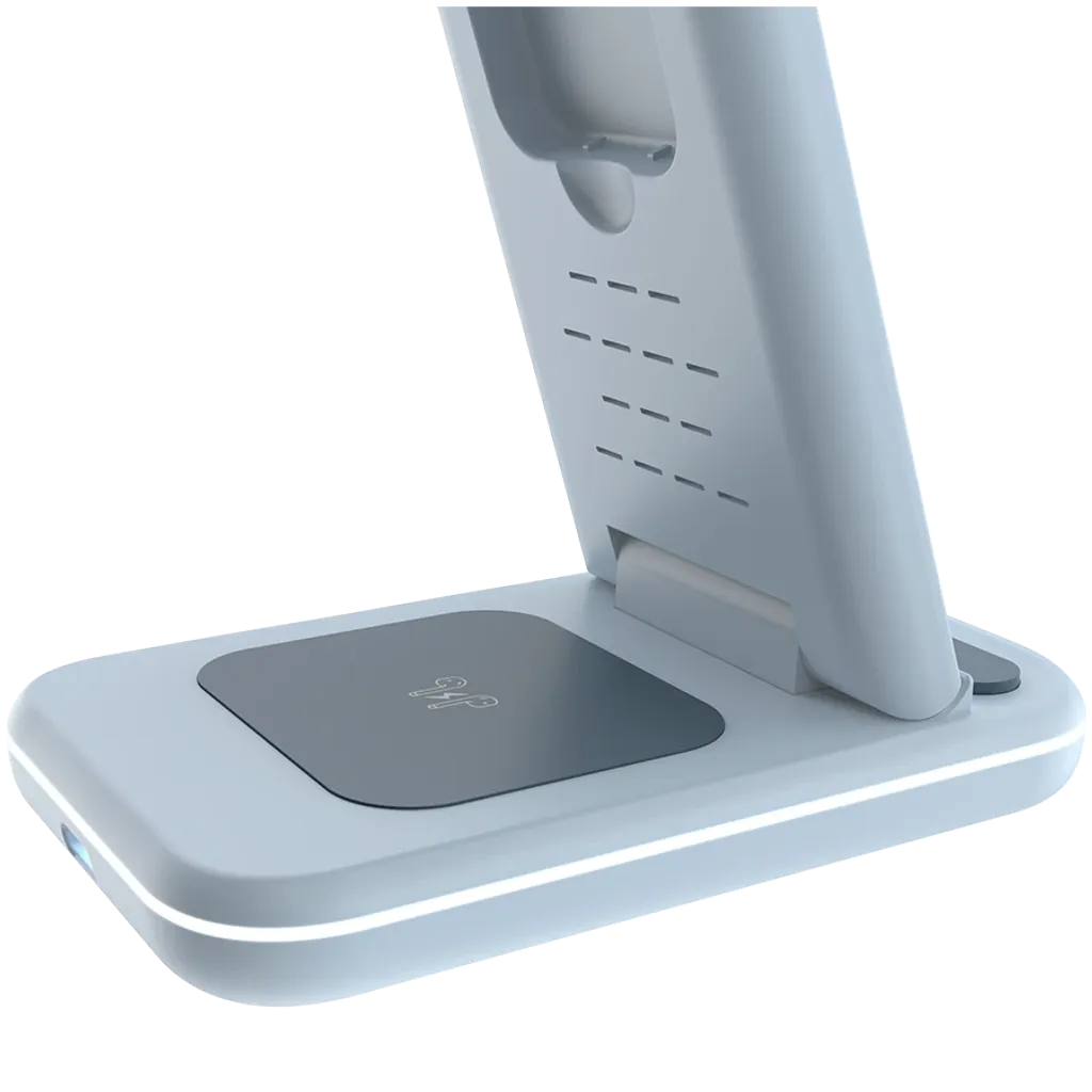 CANYON WS-304 3-in-1 Qi salokāma bezvadu uzlādes stacija, 15W, zila