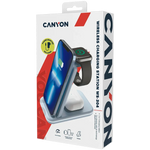 CANYON WS-304 3-in-1 Qi salokāma bezvadu uzlādes stacija, 15W, zila