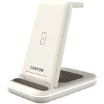 CANYON WS-304 3-in-1 Qi salokāma bezvadu uzlādes stacija, 15W, krēmkrāsa