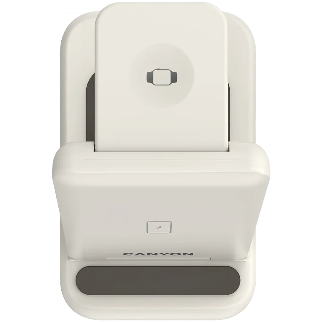 CANYON WS-304 3-in-1 Qi salokāma bezvadu uzlādes stacija, 15W, krēmkrāsa