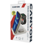 CANYON WS-304 3-in-1 Qi salokāma bezvadu uzlādes stacija, 15W, krēmkrāsa