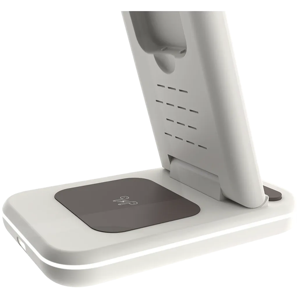 CANYON WS-304 3-in-1 Qi salokāma bezvadu uzlādes stacija, 15W, krēmkrāsa