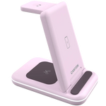 CANYON WS-304 3-in-1 Qi salokāma bezvadu uzlādes stacija, 15W, rozā