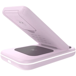 CANYON WS-304 3-in-1 Qi salokāma bezvadu uzlādes stacija, 15W, rozā
