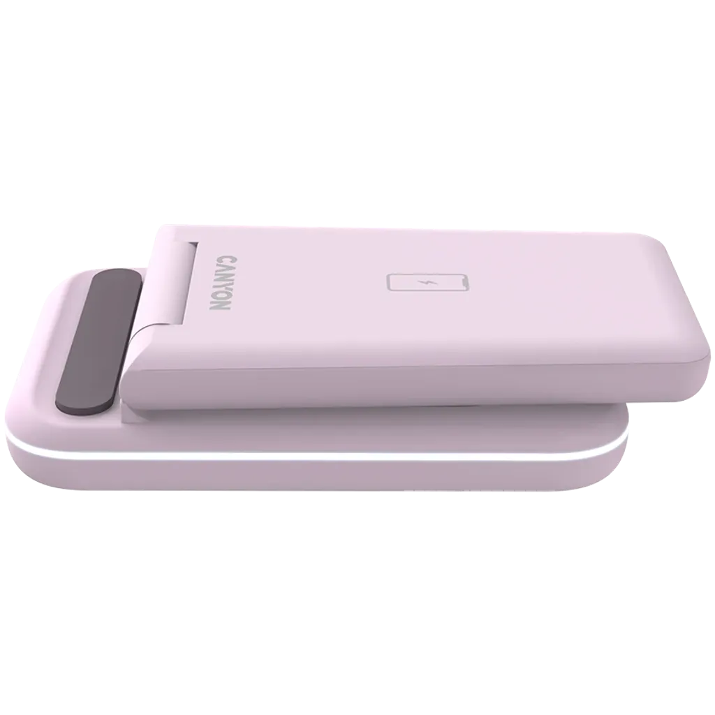 CANYON WS-304 3-in-1 Qi salokāma bezvadu uzlādes stacija, 15W, rozā