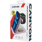 CANYON WS-304 3-in-1 Qi salokāma bezvadu uzlādes stacija, 15W, rozā
