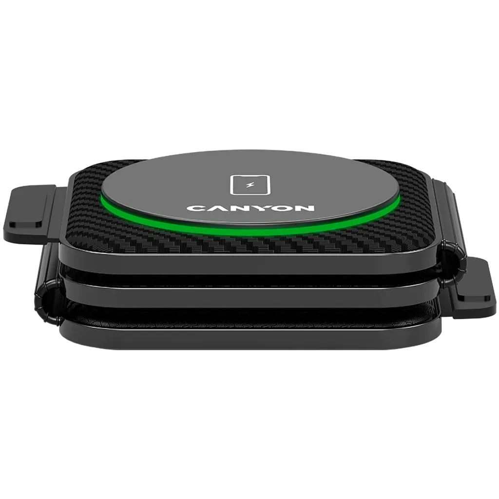 CANYON WS-305 3-in-1 Qi salokāma bezvadu uzlādes stacija, 15W, melna