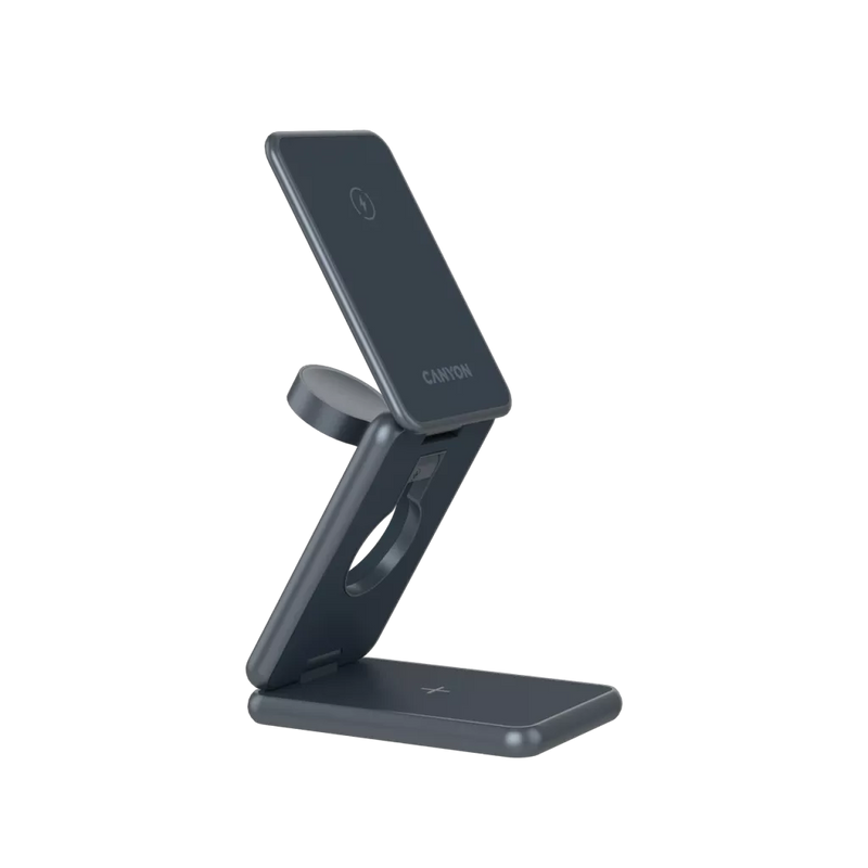 Складное беспроводное зарядное устройство CANYON OnCharge 309 15 Вт 3 в 1, металл