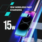 CANYON Hexagon WCS-310 3-in-1 Qi magnētiskā uzlādes stacija, 15W, zila/pelēka