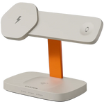 CANYON Hexagon WCS-310 3-in-1 Qi magnētiskā uzlādes stacija, 15W, pelēka/oranža