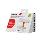 CANYON Hexagon WCS-310 3-in-1 Qi magnētiskā uzlādes stacija, 15W, pelēka/oranža