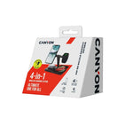 CANYON WS-404 4-in-1 Qi bezvadu uzlādes stacija, 15W, melna