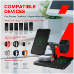CANYON WS-404 4-in-1 Qi bezvadu uzlādes stacija, 15W, melna