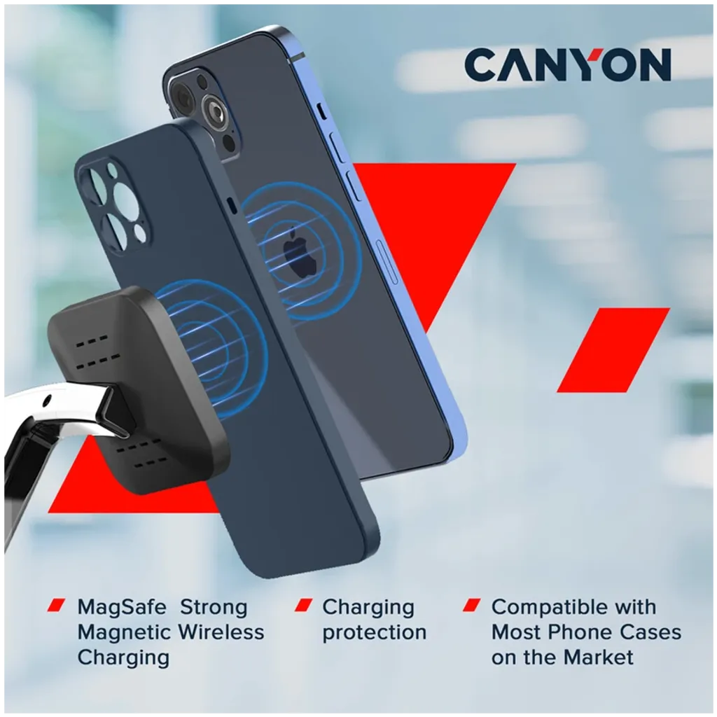 CANYON WS-404 4-in-1 Qi bezvadu uzlādes stacija, 15W, melna