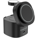 CANYON OnCharge 405 4-in-1 Qi2 magnētiskā uzlādes stacija, 15W, melna