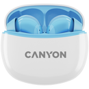 CANYON TWS-5 bezvadu Bluetooth 5.3 stereo austiņas ar iebūvētu mikrofonu un USB-C uzlādes kārbu, zilas