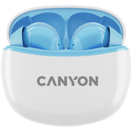 CANYON TWS-5 bezvadu Bluetooth 5.3 stereo austiņas ar iebūvētu mikrofonu un USB-C uzlādes kārbu, zilas