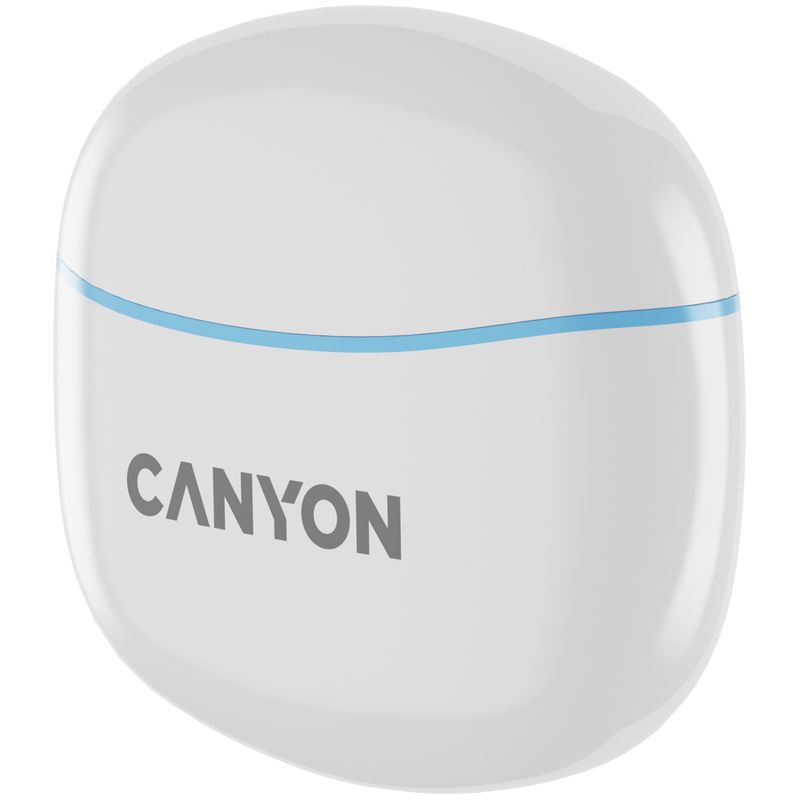 CANYON TWS-5 bezvadu Bluetooth 5.3 stereo austiņas ar iebūvētu mikrofonu un USB-C uzlādes kārbu, zilas
