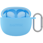 CANYON TWS-5 bezvadu Bluetooth 5.3 stereo austiņas ar iebūvētu mikrofonu un USB-C uzlādes kārbu, zilas