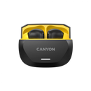 CANYON austiņas HEXAGON 7 TWS ANC+ENC bezvadu uzlāde Melns/Dzeltens