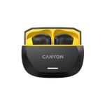 CANYON austiņas HEXAGON 7 TWS ANC+ENC bezvadu uzlāde Melns/Dzeltens