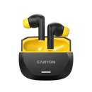 CANYON austiņas HEXAGON 7 TWS ANC+ENC bezvadu uzlāde Melns/Dzeltens