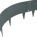 VEVOR tērauda dārza apmale, 5 gab., 990 × 127 mm metāla ainavu apmales sloksnes, ar 80 mm smailēm iesitama dārza apmale, lokāma metāla zāliena un dārza apmale pagalmam, tumši pelēka