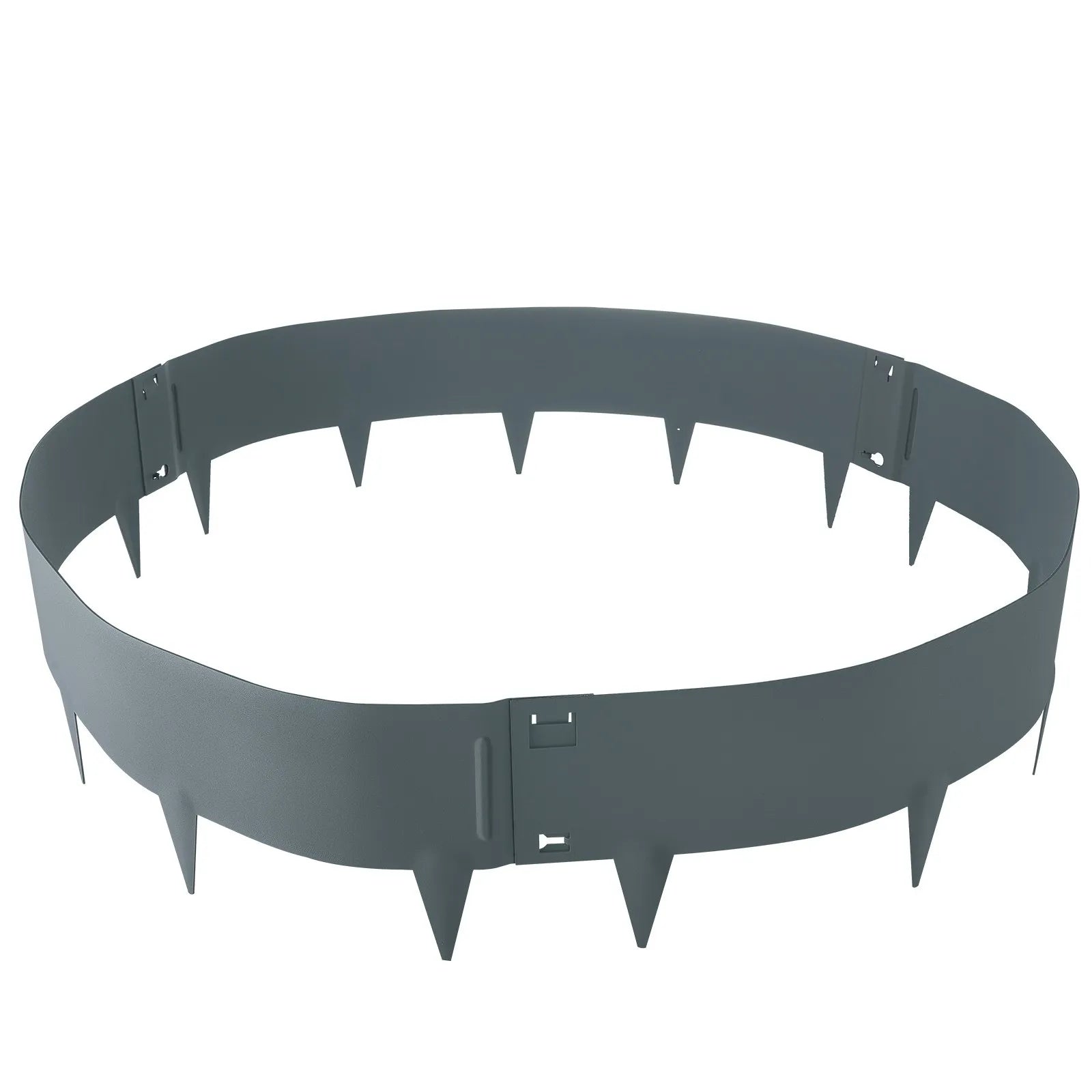 VEVOR tērauda dārza apmale, 5 gab., 990 × 127 mm metāla ainavu apmales sloksnes, ar 80 mm smailēm iesitama dārza apmale, lokāma metāla zāliena un dārza apmale pagalmam, tumši pelēka