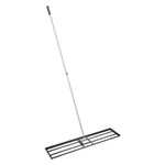 VEVOR zāliena izlīdzināšanas grābeklis ar 213 cm rokturi, 1219 × 254 mm zemes plāksne, pret rūsu noturīgs oglekļa tērauda augsnes izlīdzināšanas instruments ar 2 augstuma regulēšanas līmeņiem, zālienam, pagalmam un golfa laukumiem
