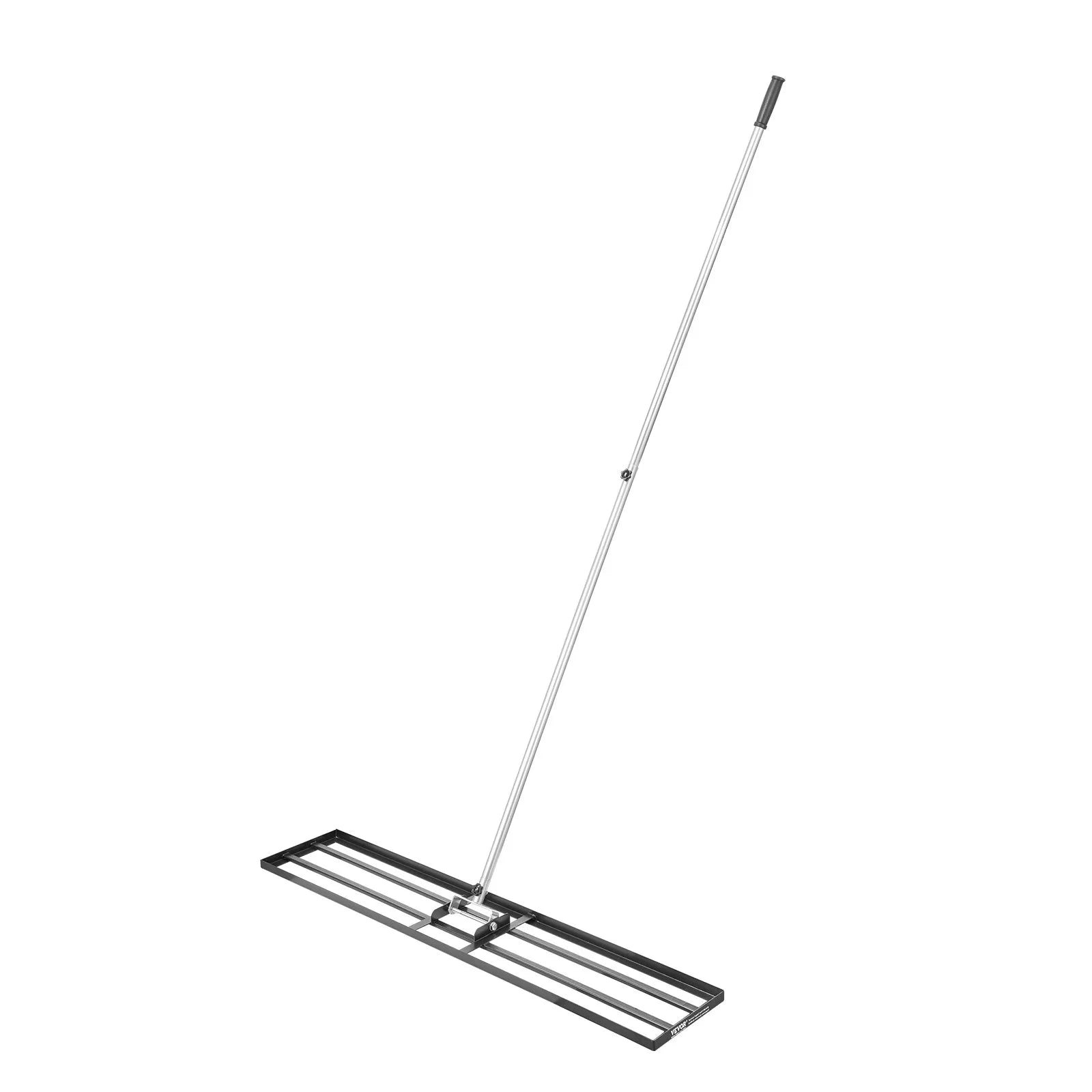 VEVOR zāliena izlīdzināšanas grābeklis ar 213 cm rokturi, 1219 × 254 mm zemes plāksne, pret rūsu noturīgs oglekļa tērauda augsnes izlīdzināšanas instruments ar 2 augstuma regulēšanas līmeņiem, zālienam, pagalmam un golfa laukumiem