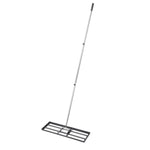 VEVOR zāliena izlīdzināšanas grābeklis ar 213 cm rokturi, 762 × 254 mm zemes plāksne, pret rūsu noturīgs oglekļa tērauda augsnes izlīdzināšanas instruments ar 3 augstuma regulēšanas līmeņiem, zālienam, pagalmam un golfa laukumiem