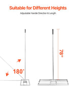 VEVOR zāliena līdzināšanas grābeklis ar 2130 mm rokturi, 1220 × 254 mm plāksni, oglekļa tērauda zāliena līdzinātājs ar 2 regulējamiem augstumiem, zāliena izlīdzināšanas instruments pagalmam un golfa laukumiem