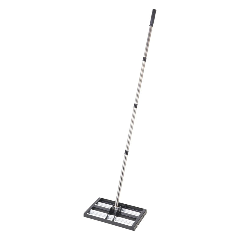 VEVOR zāliena līdzināšanas grābeklis ar 161 cm regulējamu rokturi, 43,2 × 25,4 cm zemes plāksni, izturīgs un rūsas izturīgs metāla augsnes līdzinātājs, zāliena līdzināšanas instruments pagalmam un golfa laukumiem