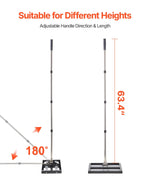 VEVOR Lawn Rake with a 161 cm Adjustable Handle, 43.2 × 25.4 cm ground plate, durable and rust-resistant metal lawn rake, lawn leveling tool for yards and golf courses