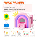 VEVOR piepūšamā lēkāšanas pils, iekštelpu un āra rotaļu mājiņa ar batutu, bērnu piepūšamā atrakcija ar ventilatoru, slidkalniņu un uzglabāšanas somu, ģimenes piemājas batuta pils zēniem un meitenēm no 3 līdz 8 gadu vecumam, 2794 × 2311 × 2311 mm