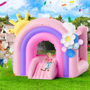 VEVOR piepūšamā lēkāšanas pils, iekštelpu un āra rotaļu mājiņa ar batutu, bērnu piepūšamā atrakcija ar ventilatoru, slidkalniņu un uzglabāšanas somu, ģimenes piemājas batuta pils zēniem un meitenēm no 3 līdz 8 gadu vecumam, 2794 × 2311 × 2311 mm