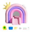 VEVOR piepūšamā lēkāšanas pils, iekštelpu un āra rotaļu mājiņa ar batutu, bērnu piepūšamā atrakcija ar ventilatoru, slidkalniņu un uzglabāšanas somu, ģimenes piemājas batuta pils zēniem un meitenēm no 3 līdz 8 gadu vecumam, 2794 × 2311 × 2311 mm