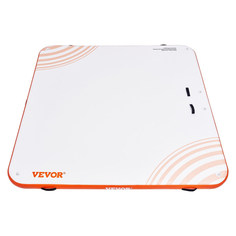 VEVOR piepūšamā peldošā platforma, 2,13 × 2,13 m, neslīdoša ūdensmatrača dokstacija ar pārnēsājamo somu un noņemamām kāpnēm, peldošā sala baseinam, pludmalei un jūrai