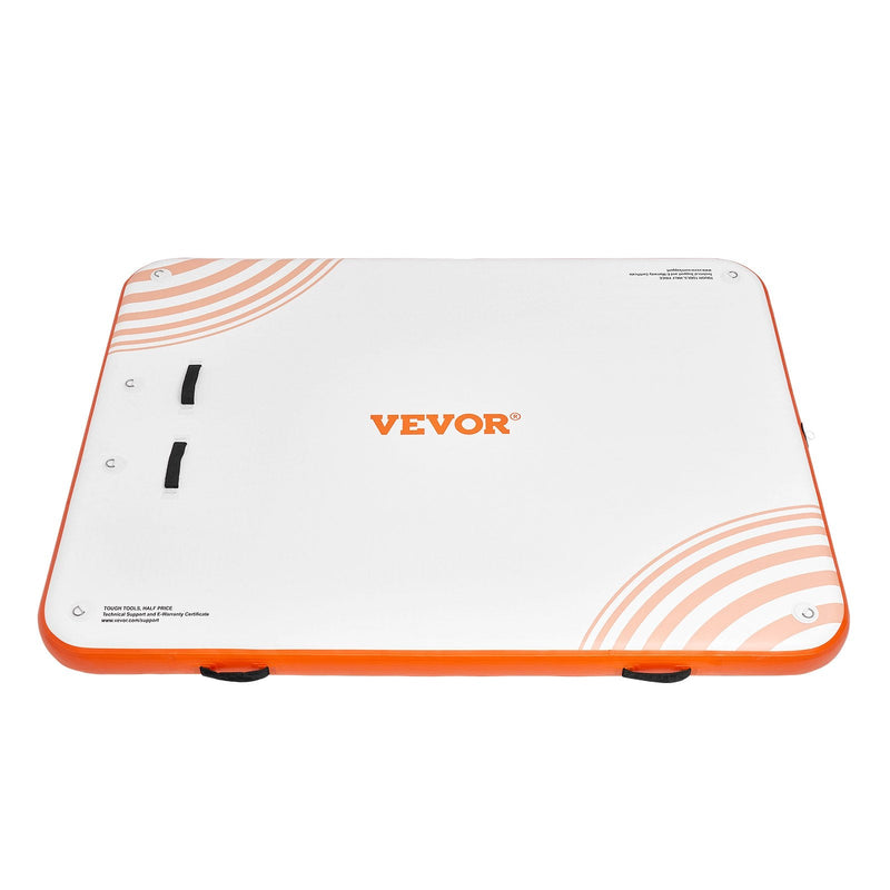 VEVOR 2,44 × 1,83 m piepūšama peldošā platforma – neslīdošs ūdens paklājs ar pārnēsājamo somu un noņemamām kāpnēm, peldoša sala atpūtai baseinā, pludmalē vai okeānā