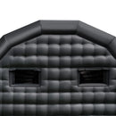8 × 6 × 4 m piepūšamā ballīšu telts ar 1100 W gaisa pūtēju un smilšu maisiem, ventilējama piepūšamā telts ar 2 logiem, piemērota pasākumiem, dzimšanas dienām un kāzām