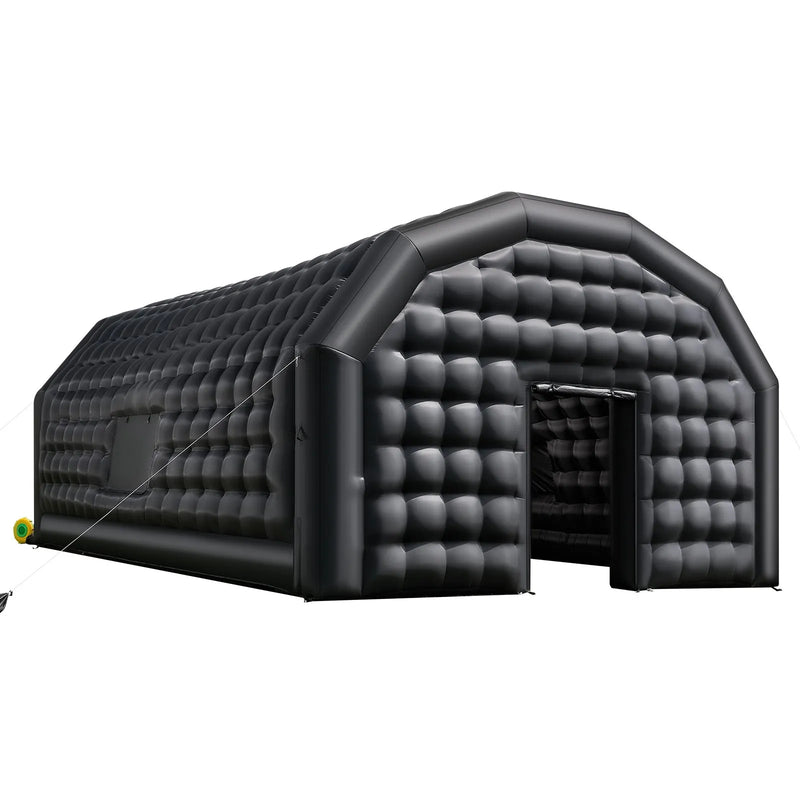 8 × 6 × 4 m piepūšamā ballīšu telts ar 1100 W gaisa pūtēju un smilšu maisiem, ventilējama piepūšamā telts ar 2 logiem, piemērota pasākumiem, dzimšanas dienām un kāzām