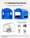 VEVOR piepūšamā krāsošanas kabīne, 3 × 2,5 × 2,5 m, piepūšamā krāsošanas kabīne ar 550 W jaudīgu gaisa pūtēju un gaisa filtrācijas sistēmu, apaļš jumts, paredzēta velosipēdu, motociklu un automobiļu virsbūves metāla detaļu krāsošanai.