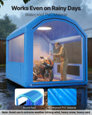 VEVOR piepūšamā krāsošanas kabīne, 3 × 2,5 × 2,5 m, piepūšamā krāsošanas kabīne ar 550 W jaudīgu gaisa pūtēju un gaisa filtrācijas sistēmu, apaļš jumts, paredzēta velosipēdu, motociklu un automobiļu virsbūves metāla detaļu krāsošanai.