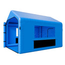 VEVOR piepūšamā krāsošanas kabīne, 4 × 3 × 2,8 m, ar 750 W jaudīgu gaisa pūtēju un gaisa filtrācijas sistēmu, trīsstūrveida jumts, paredzēta velosipēdu, motociklu un automobiļu virsbūves metāla detaļu krāsošanai.