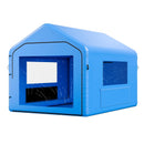 VEVOR piepūšamā krāsošanas kabīne, 4 × 3 × 2,8 m, ar 750 W jaudīgu gaisa pūtēju un gaisa filtrācijas sistēmu, trīsstūrveida jumts, paredzēta velosipēdu, motociklu un automobiļu virsbūves metāla detaļu krāsošanai.