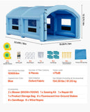 VEVOR piepūšamā krāsošanas kabīne, 10 × 6 × 4 m, piepūšamā krāsošanas kabīne ar 950 W un 1100 W gaisa pūtējiem un gaisa filtrācijas sistēmu, apaļš jumts, paredzēta automobiļu, kravas automašīnu, mēbeļu un automobiļu virsbūves metāla detaļu krāsošanai.